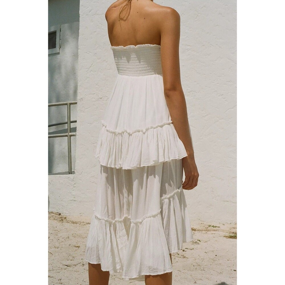 Free People Free-Est The Convertible Skirt Tube Midi Dress Smocked XS 287383 - Picture 6 of 11